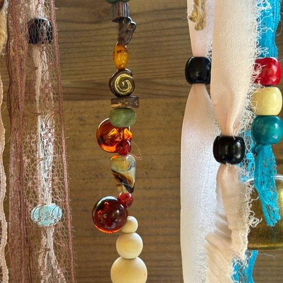 Handmade Boho Style Wind Chimes | Tiny Bells | Yard Art | Earthy Outdoor Decor - Picture 8 of 14